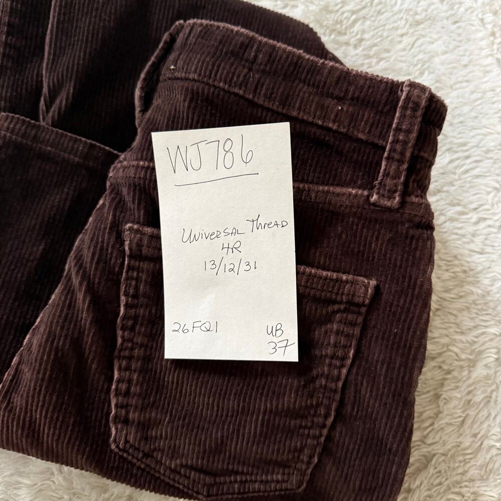 Universal Thread High Rise Wide Leg Corduroy Pants Women's 4R in Brown - Picture 3 of 6